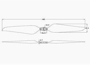 Hélice plegable de vuelo de motor grande resistente a la abrasión 17,5*6,5 T700 Hélice de <span class=keywords><strong>2</strong></span> palas de fibra de carbono estándar para drone UAV - Product Image 6
