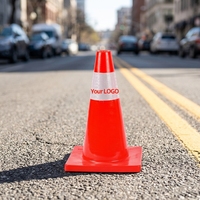 Cônes de signalisation routière orange à haute intensité, réfléchissants prismatiques, robustes, en PVC/PE, barrière routière, avertissement de sécurité routière
