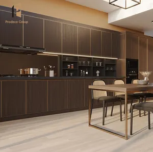 Prodeco Luxury American Black Modern Custom Kitchen Furniture Wood Designs Kitchen Cabinets