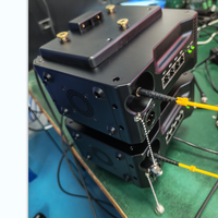 Convertisseur Fibre Optique 4 Canaux Vidéo SDI 12G avec Boucle de Sortie, 1 Canal Vidéo de Retour, Alimentation XLR 4 Broches Gold Mount, et Fibre Optique ST