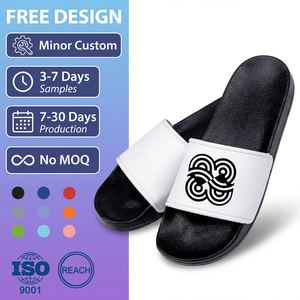 Breezestep Chanclas para hombre con logotipo personalizable en relieve y grabado en relieve con logotipo, chanclas con tobogán personalizado - Product Image 1