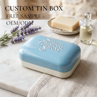 Savon carré personnalisé boîte en métal boîte cadeau savon boîte en fer pour l'emballage