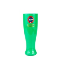 Mug à bière en plastique PS écologique de grande capacité 650 ml - Réutilisable, incassable, design classique pour les festivals de la bière, le camping