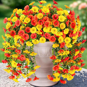 Künstliche künstliche hängende Blumen Pflanzen für Outdoor Seide <span class=keywords><strong>Morning</strong></span> <span class=keywords><strong>Glory</strong></span> mit Eukalyptus UV-beständigen realistischen Weinreben Dekorationen - Product Image 3