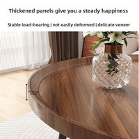 Table basse ronde couleur noyer, style minimaliste italien, luxe léger, ensemble de tables d'appoint haut de gamme pour salon, chambre et bureau