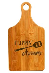 AS stok lokal Gratis pengiriman 13 1/2 "X 7" lingkungan bentuk dayung bambu papan pemotong dengan gagang untuk peralatan dapur - Product Image 6