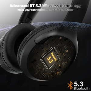 Moda Retro para auriculares <span class=keywords><strong>Bluetooth</strong></span> para mujer pantalla larga HD sonido sobre la oreja para DJ y deportes AAC Codecs Vintage estético - Product Image 5