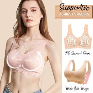 Drops hipping Damen Thai Latex BH <span class=keywords><strong>XXL</strong></span> Größe Hochela tische drahtlose 5D Konturen Weicher nahtloser Spitzen-BH mit drahtloser Unterstützung - Product Image 2