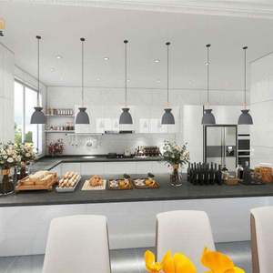 Ensemble d'armoires de cuisine modulaires modernes SANTOPOVA, design sans poignée, finition brillante, unités murales pour appartement - Product Image 4