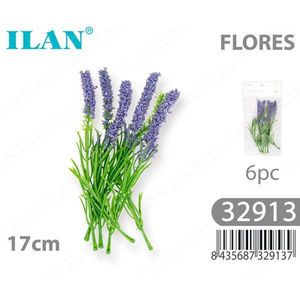 Fiori Artificiali di Lavanda ILAN 17cm 6 Pezzi Decorazione con Fiori Secchi - Product Image 1
