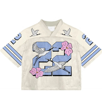 Streetwear personnalisé t-shirt unisexe sérigraphié graphique brodé recadrée Boxy maille maillot de football t-shirt pour hommes