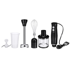 Batidora de mano 4 en 1 con batidor, picador, exprimidor, procesador de alimentos para bebés, eléctrica, portátil, libre de BPA, negra, menos de 1 litro - Product Image 1