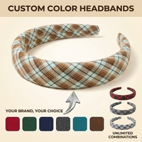 Bandeau pour cheveux personnalisable en tissu polyester de haute qualité, couleur unie, rétro, mignon, fait main pour femmes