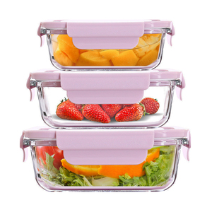 Glass Lunch Box Glass Glass Lunch Box Airtight Glass Meal Containers Microwave Glass Lunch Box With Lid Food Storage Container