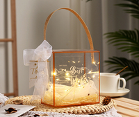 Pochette transparente en PVC imprimée flexo avec poignée Flexiloop 14*14CM, 100 pièces MOQ, sac d'emballage recyclable pour cadeaux de mariage et rangement