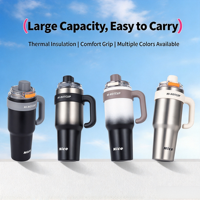 Tasse isotherme sous vide en acier inoxydable grande capacité avec revêtement céramique, maintien au froid 12-24h, portable, cadeau idéal pour la voiture