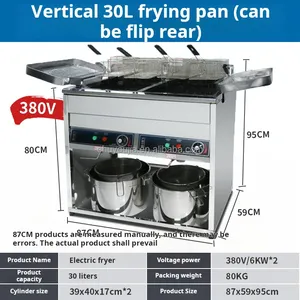 Commercial 30L+30L Large Capacity Fryer 40+40L Intelligent Automatic Restaurant Fryer With Meat Chicken And Potato Chips