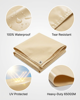 Bâche en PVC tissée unie, pliable, portable, résistante à l'humidité, taille personnalisable, pour couverture de coffre, remorque, jardin, bac à sable