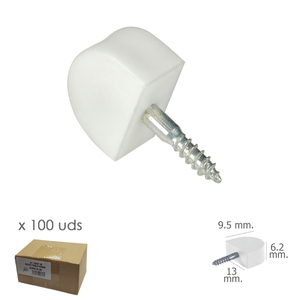 Shelf <b>Bracket</b> Small Screw <b>White</b> (Box of 100 units) - Product Image 1