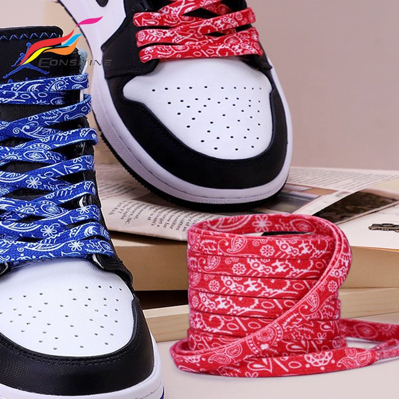 Flat Double Layer Shoelace 8mm Width Polyester Flower Shoe Strings Paisley Shoelaces for Shoe