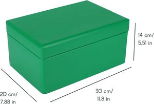 Lớn 11.8x7.87x5.51 inch lưu trữ bằng gỗ hộp bản lề nắp đồng bằng không sơn Hộp quà tặng cho các công cụ thô unsanded đồ trang sức sơn mài - Product Image 3