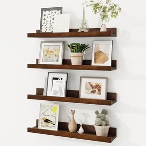 Wall Mounted Storage <b>Shelf</b> 3 Tier Black Multi Functional Display <b>Rack</b> For Living Room Bedroom - Product Image 2