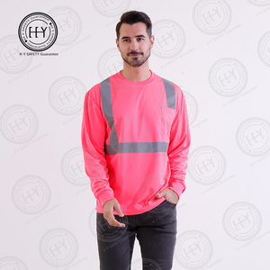Khả năng <span class=keywords><strong>hi</strong></span>ển thị cao huỳnh quang phản quang an toàn Áo sơ mi nhanh khô dài tay áo Polyester xây dựng bảo hộ lao động <span class=keywords><strong>HI</strong></span> <span class=keywords><strong>VIS</strong></span> bảo hộ lao động - Product Image 4