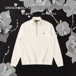Suéter de punto tipo polo personalizado, de lujo, con bordado, de algodón, informal, con cierre de cremallera de un cuarto, para hombre, hecho en Pakistán. - Product Image 3