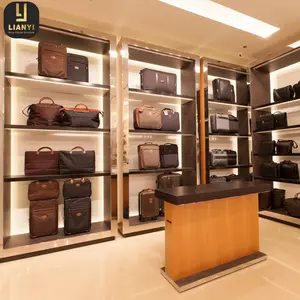 Fashion Leather Goods and Clothing Store Low-glass Cabinets Display Rack Luggage Display Shelving
