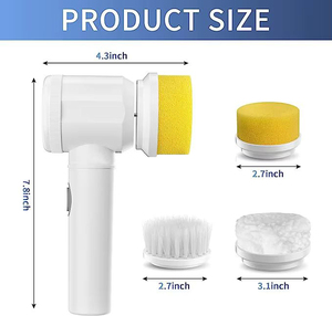 Cepillo Eléctrico Inalámbrico a Batería Resistente al Agua Multiusos con Cabezal para Lechada Limpiador Ultrasónico para <span class=keywords><strong>Cocina</strong></span> y Baño - Product Image 4