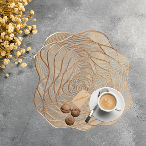 Wholesale <b>Cheap</b> Cutout Flower Foil Stamping Wedding Mat PVC Placemat Kitchen Decorative Mat & <b>Pads</b> - Product Image 4