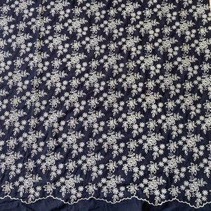 Toptan siyah işlemeli İsviçre vual kuşgözü kadınlar için % 100% pamuk nakış kumaş elbise - Product Image 2