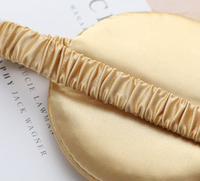 Masque de sommeil de luxe en satin de soie doux doré de marque privée à sublimation personnalisée avec pochette à cordon Kit pour le repos en avion