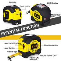 Mètre laser 2-en-1 5m/60m, télémètre numérique haute précision rechargeable pour la construction