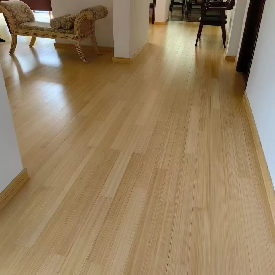 Comfortable Strand Woven Bamboo Flooring Deformation Resistance Warm Transparent and Spacious Bamboo Flooring Solid