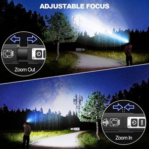 Powerful P50 Type-C Power Range Hunting Torch <strong>Light</strong> <strong>9000</strong> <strong>Lumen</strong> High Power LED Flashlight Aluminum Alloy USB Rechargeable IP65 AA - Product Image 6