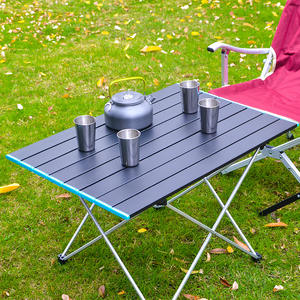 Mesa Plegable Rectangular de Aluminio Mejorada, Grande, 68x46.5x41.5cm, para Exteriores, Picnic, Camping, Barbacoa, con Base Cruzada - Product Image 4