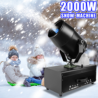 Machine à neige électrique mobile en aluminium de 2000 watts, machine à flocons de neige multicolores, télécommande, équipement décoratif de Noël rotatif