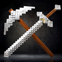 Épée et hache Mine-craft pour enfants, grand modèle en résine intégrée, accessoire COS, jouet pixelisé