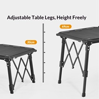 Table de camping pliante PRIMITIVE IGT en alliage d'aluminium, modulaire, tactique, portable, légère, mobilier d'extérieur, équipement de pique-nique et de barbecue.
