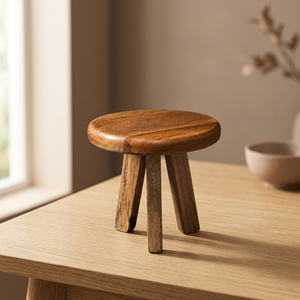 Tabouret de présentation rustique en bois, support décoratif d'intérieur pour plantes, petit tabouret moderne en bois blanchi, fournisseurs Inde - Product Image 3