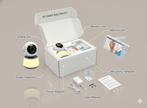 Monitor de Bebé Inalámbrico KT-544W con Pantalla IPS de 5 Pulgadas, Modo Dual, WiFi de 2.4GHz, Aplicación Tuya, Video de 1080P, PTZ, Seguimiento Automático por IA, Audio Bidireccional - Product Image 3