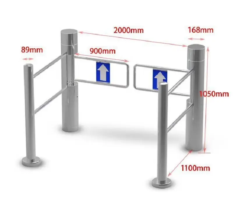 Zento Supermarket Sensor Opening Automatic Entrance Swing Barrier Gate Turnstile