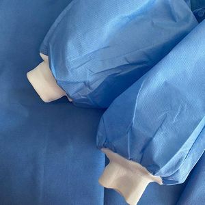 Blouse d'isolement jetable en PP bleu foncé, imperméable, anti-éclaboussures, médicale, de protection, 40 g/m², pour hôpital - Product Image 2