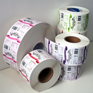 Tùy chỉnh sản phẩm Logo Sticker không thấm nước tự dính cuộn bao bì nhãn in ấn giấy & bìa in ấn OEM 1000 Vàng - Product Image 1