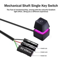 Interrupteur marche/arrêt pour ordinateur de bureau, rétroéclairage RGB, clavier mécanique, télécommande externe, bouton de réinitialisation de la carte mère du PC