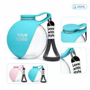 285ml Pet PETG <strong>Silicone</strong> Bowl <strong>Water</strong> <strong>Bottle</strong> for Hiking &amp; Portable Sipping Dog Bowl Custom Plastic Cups Dog Bowl - Product Image 1