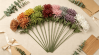 Chrysanthème Araignée Artificiel en Mousse PE, 90 cm, 3 Têtes, Couleur Personnalisée, Vente en Gros, pour Mariage, Hôtel, Décoration Florale Maison