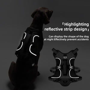 สายจูง<span class=keywords><strong>สุนัข</strong></span>แบบมีหูจับ สะท้อนแสงสำหรับใช้งานกลางแจ้ง <span class=keywords><strong>พ</strong></span>ร้อมช่องใส่ติดตั้งอุปกรณ์ระบุตำแหน่ง ไม่รั้ง ปรับได้ แบบเสื้อกั๊กยุทธวิธีสำหรับสัตว์เลี้ยง - Product Image 4