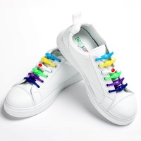 Lacets sans nœuds à boucle en silicone élastique, colorés, pour hommes, femmes, enfants et adultes